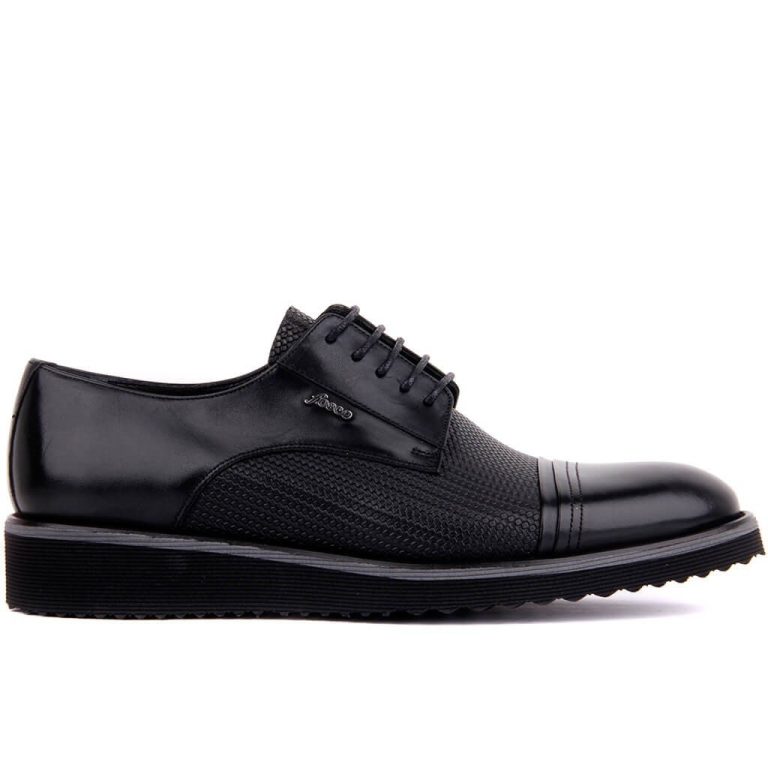 Fosco - Siyah Deri Erkek Günlük Ayakkabı