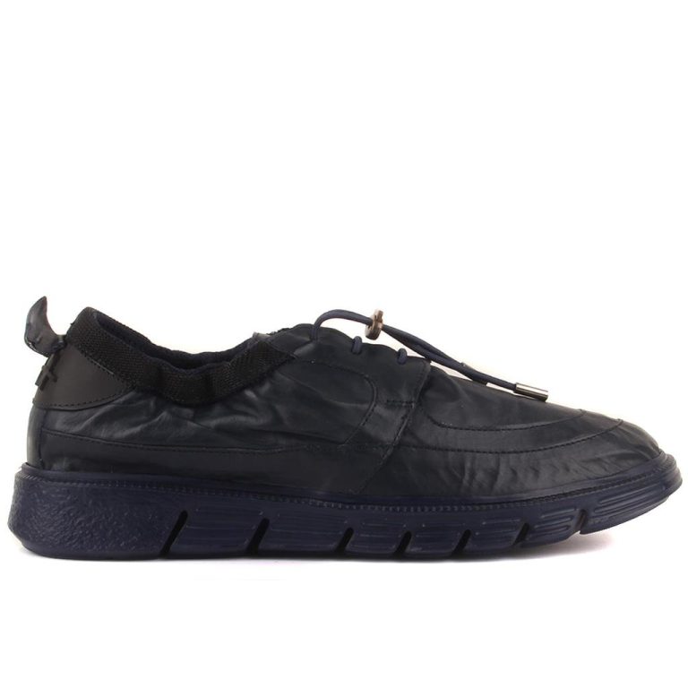 Özel Üretim - Lacivert Deri Erkek Günlük Ayakkabı