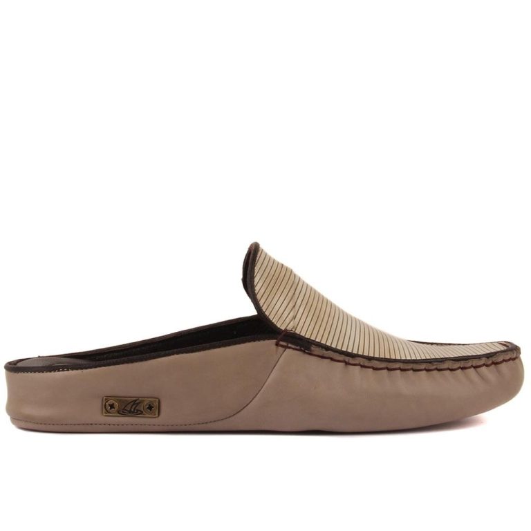 Sail Lakers - Bej Deri Ev Terliği