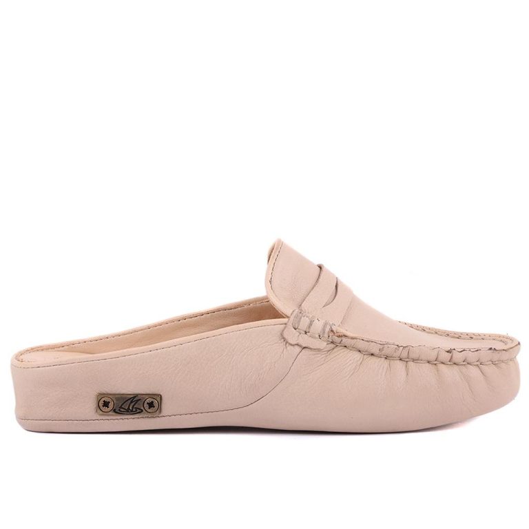 Sail Lakers - Bej Deri Kadın Ev Terliği