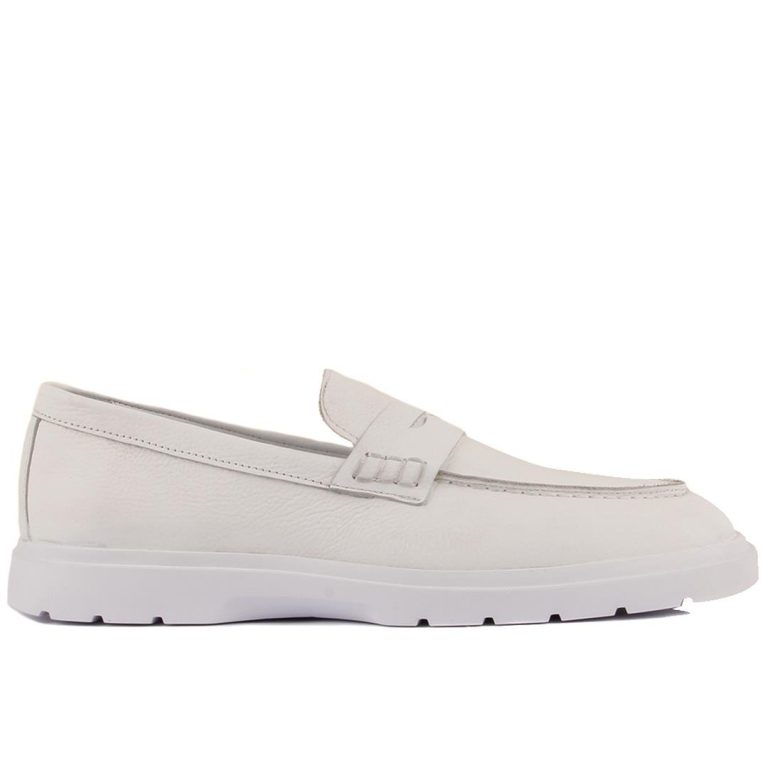 Sail Lakers - Beyaz Deri Bağcıksız Erkek Günlük Ayakkabı