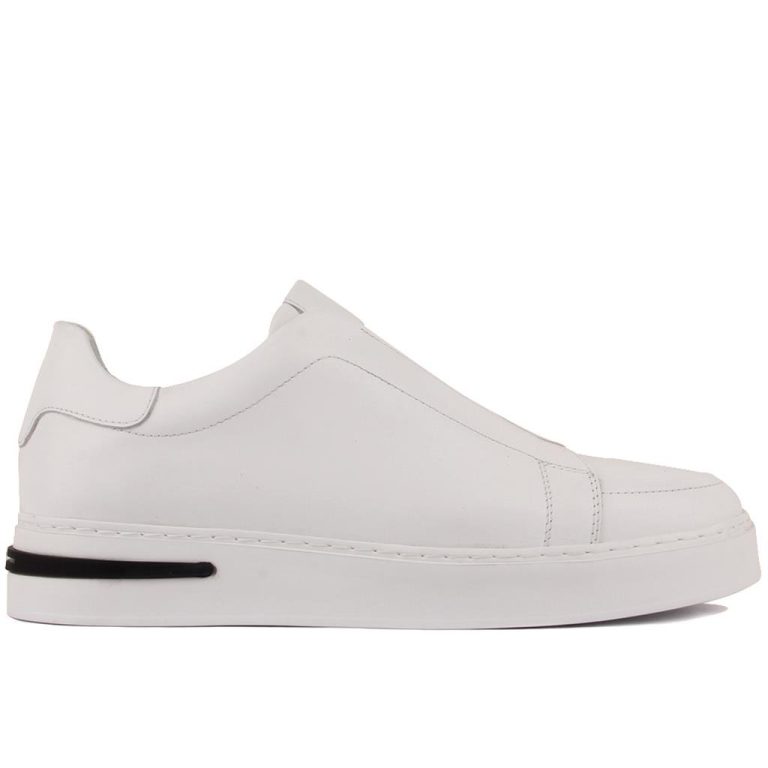 Sail Lakers - Beyaz Deri Bağcıksız Erkek Günlük Ayakkabı