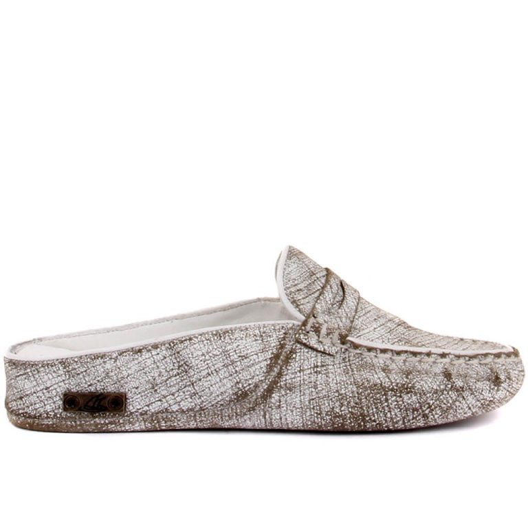 Sail Lakers - Haki ,Beyaz Süet Deri Kadın Ev Terliği