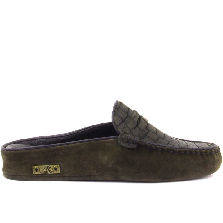 Sail Lakers - Haki Süet Deri Kadın Ev Terliği