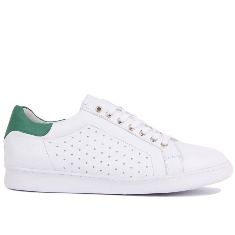 Sail Lakers - Hakiki Deri Beyaz Zımbalı Erkek Günlük Ayakkabı