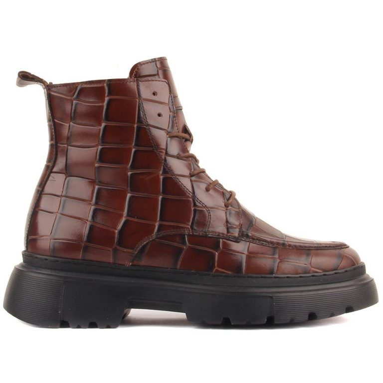 Sail Lakers - Kahverengi Croco Deri Erkek Postal Bot