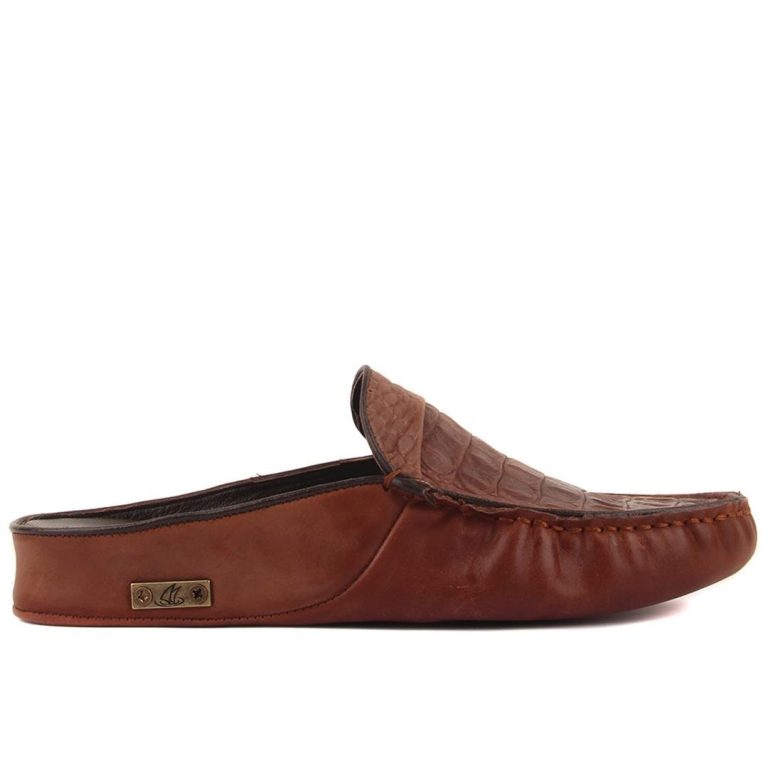 Sail Lakers - Kahverengi Deri Ev Terliği