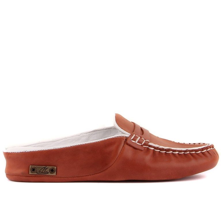 Sail Lakers - Kiremit Renk Deri Kadın Ev Terliği