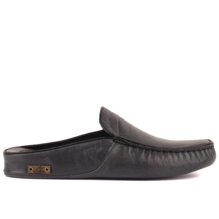 Sail Lakers - Koyu Gri Deri Erkek Ev Terliği