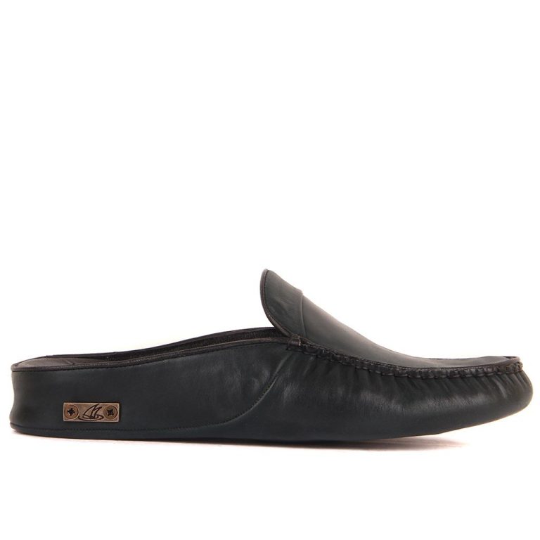 Sail Lakers - Petrol Yeşili Deri Erkek Ev Terliği