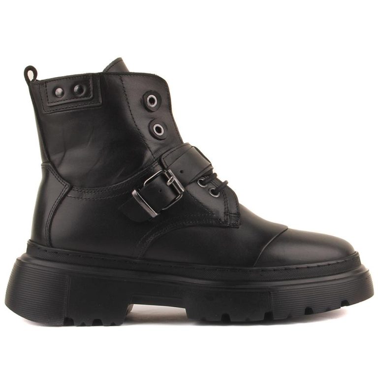 Sail Lakers - Siyah Deri Fermuarlı Kadın Bot