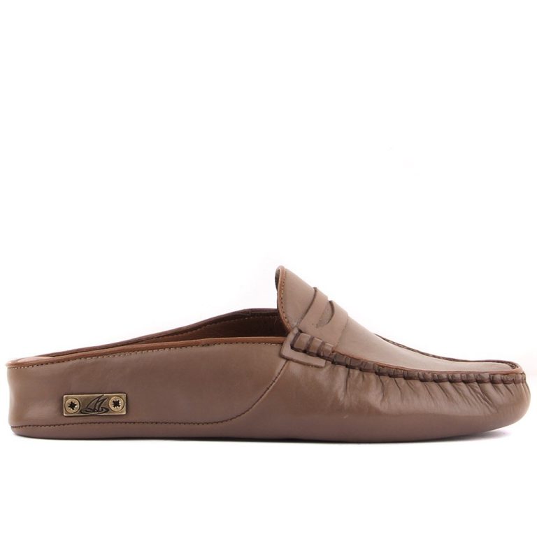 Sail Lakers - Sütlü Kahve Deri Kadın Ev Terliği