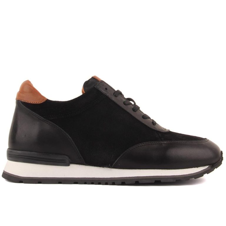 Sail Lakers - Yüksek Taban Siyah Süet, Deri Erkek Günlük Ayakkabı